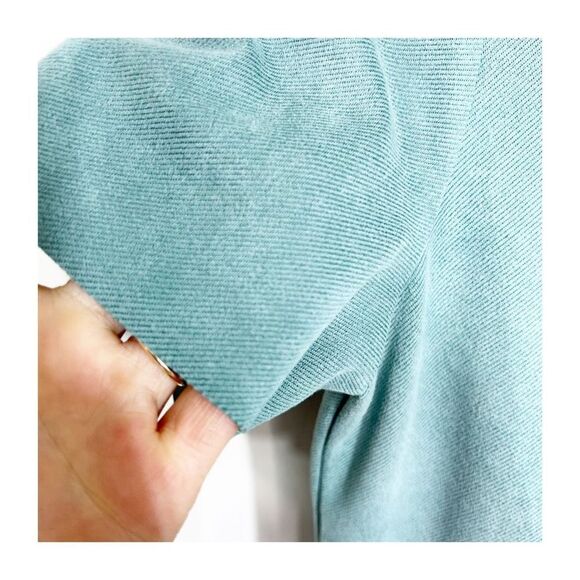 Zara Women's Teal Short Sleeve Faux Suede Shift Dress With Pockets Size Medium - Picture 7 of 8